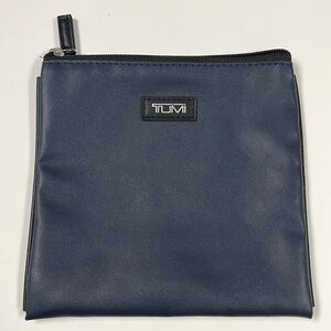 Tumi Large Navy Square Zip Pouch